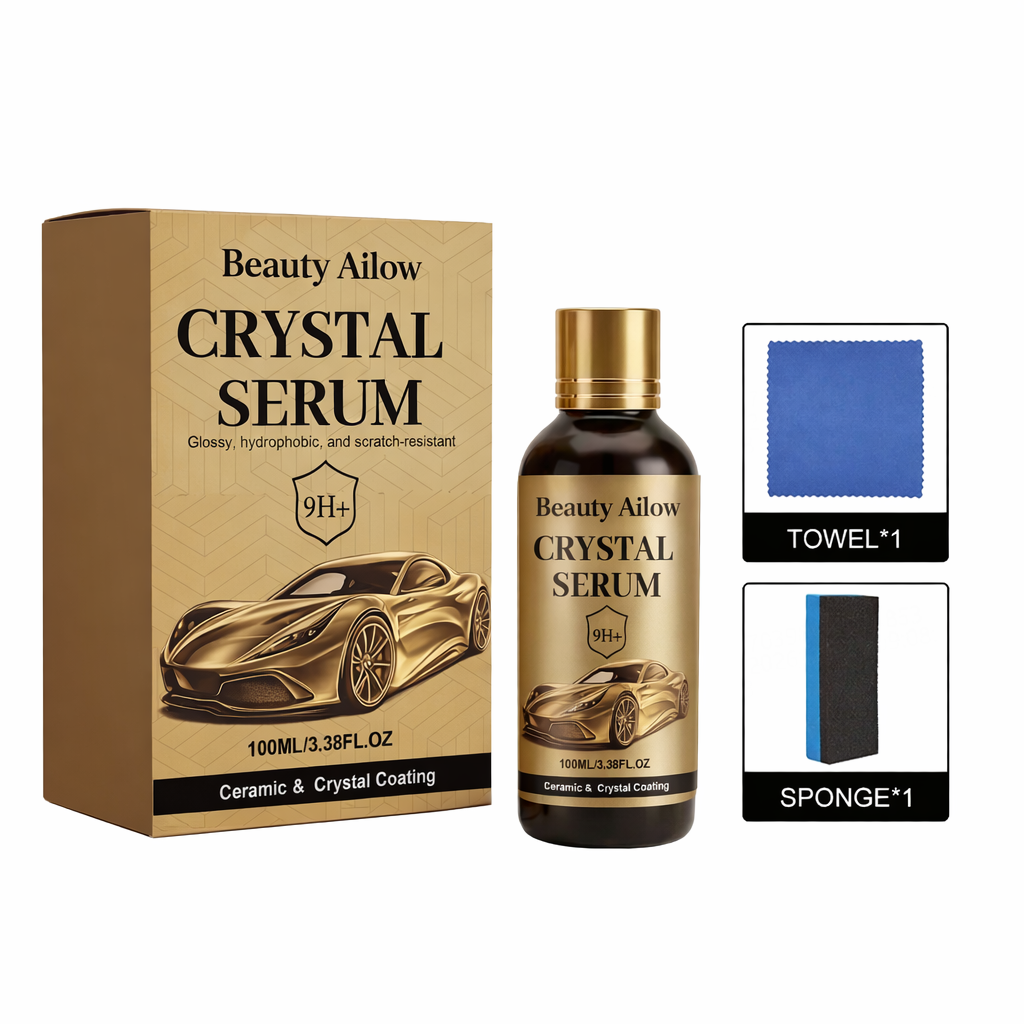 Crystal Ceramic Coating Kit for Cars – High Gloss Hydrophobic Paint Protectant with Towel & Applicator-ASS1