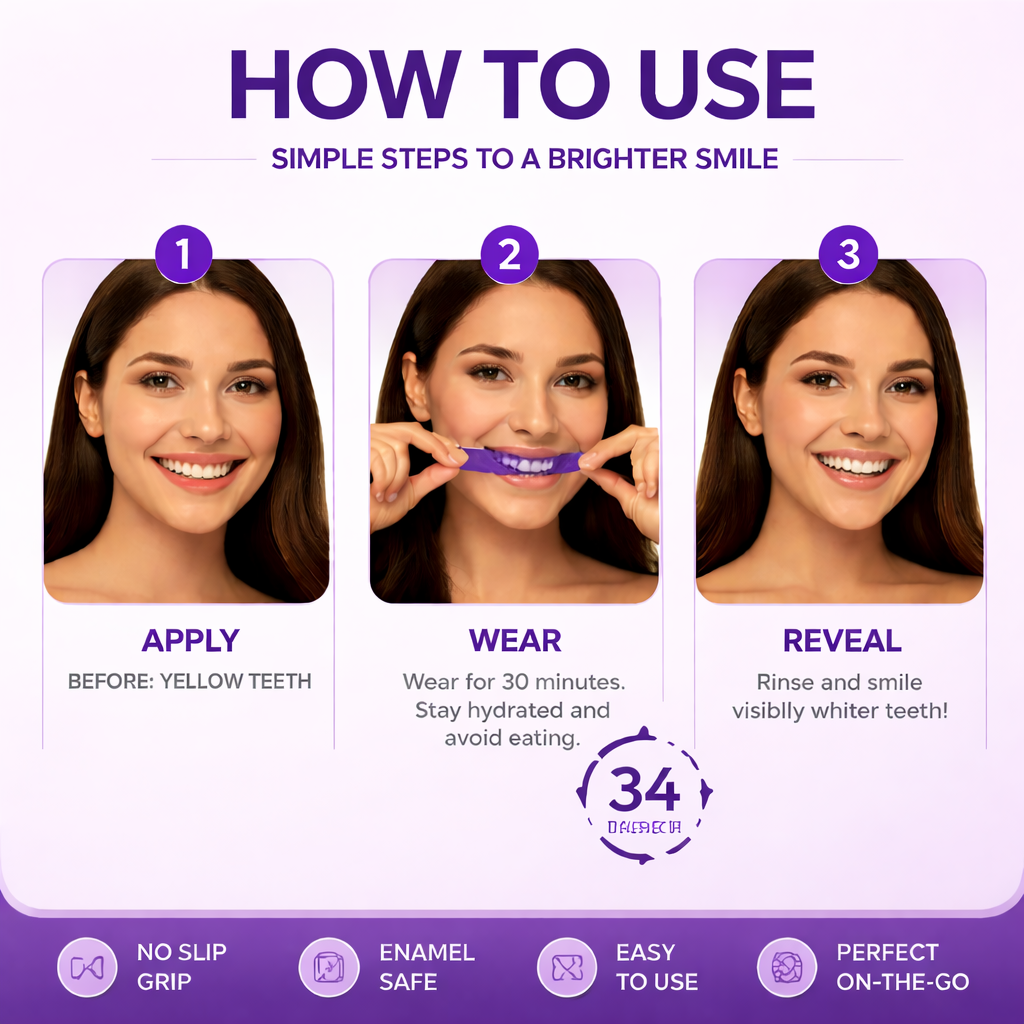 Teeth Whitening Strips – Visible Results in 7–30 Days, Easy & Travel-Friendly-AFF
