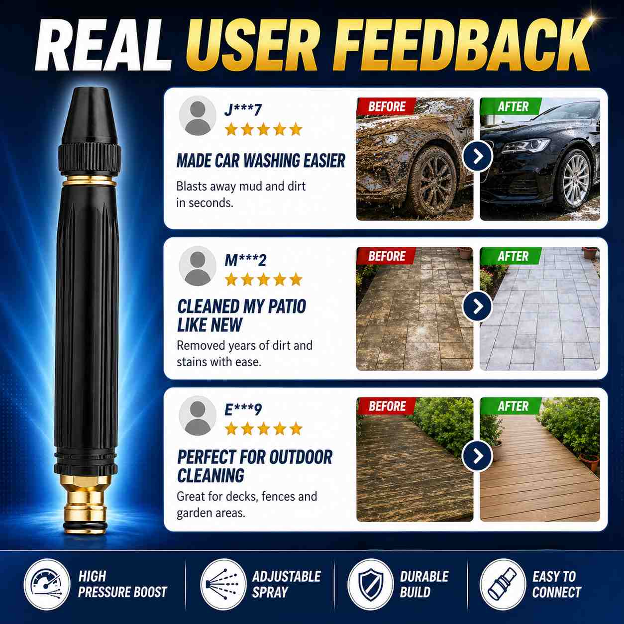 High Pressure Car Wash Gun – Powerful Cleaning Without Electricity-ASS1