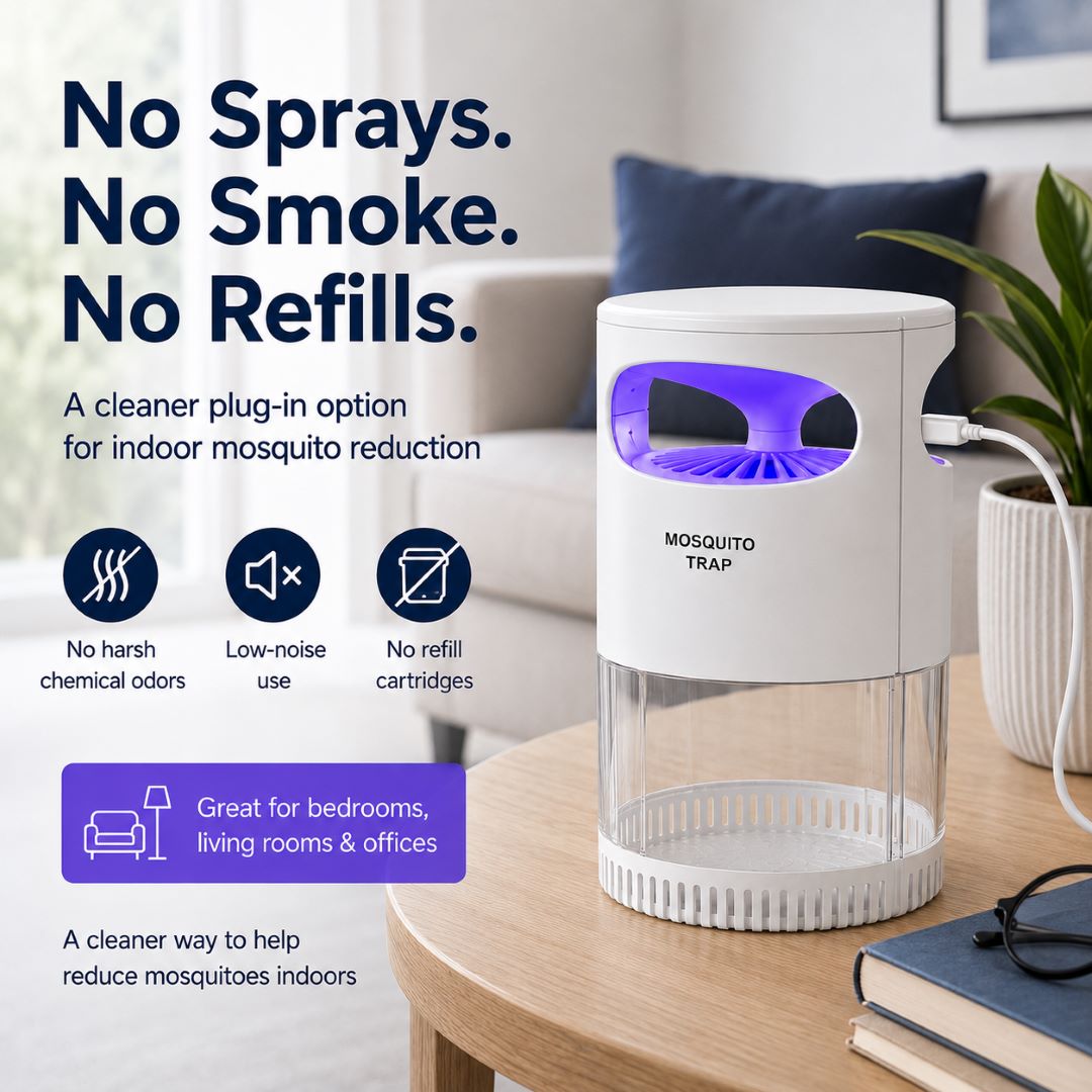 Quiet Indoor Mosquito Trap – USB Powered, No Sprays or Refills-ASS1