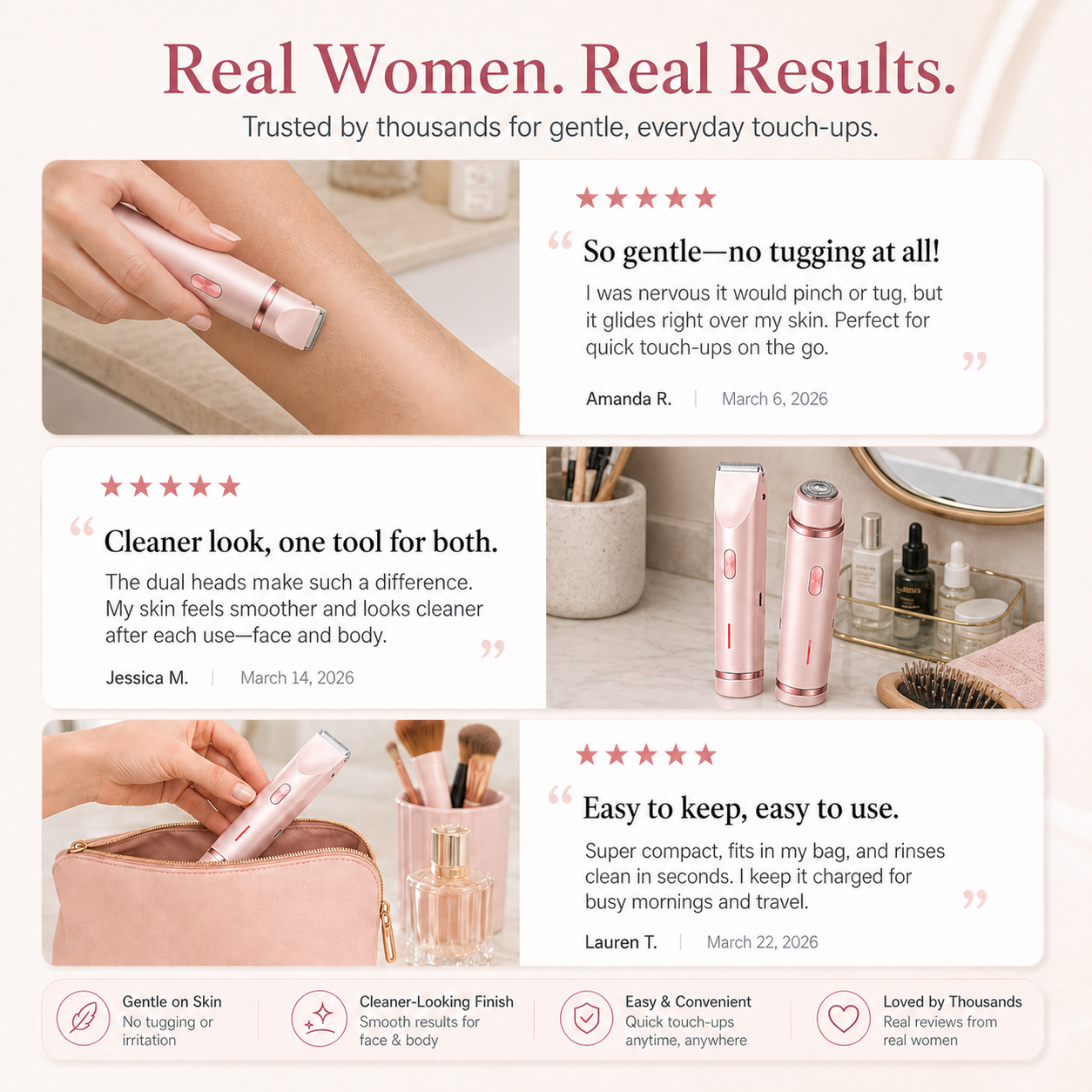 Beauty Ailow 2-in-1 Women’s Grooming Trimmer for Face, Body & Bikini Line-ASS1