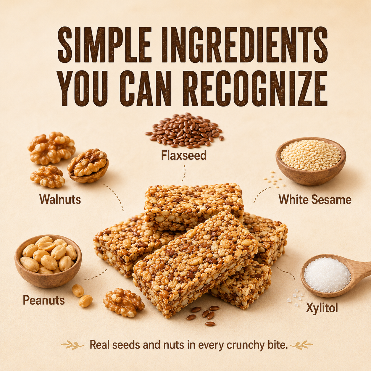 No Sucrose Flaxseed Walnut Crisps – Crunchy Snack for Smart Sugar Choices-ASS1