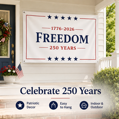 1776–2026 FREEDOM Flag | 250 Years Patriotic Commemorative Display-ASS1