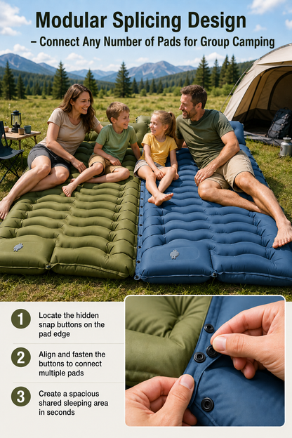 Ultra-Light Inflatable Camping Sleeping Pad with Built-in Foot Pump-FD6U