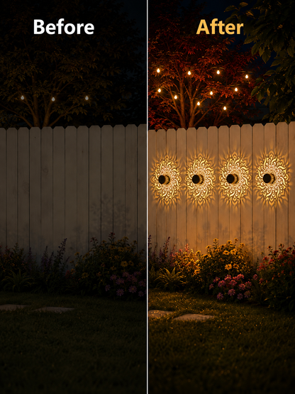 Solar Mandala Fence Lights, Outdoor Wall Decor-ASS1