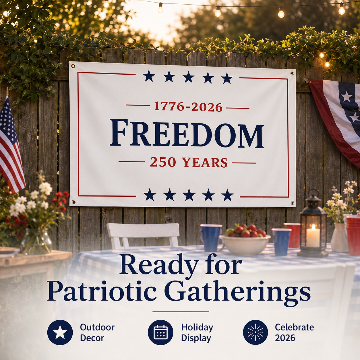 1776–2026 FREEDOM Flag | 250 Years Patriotic Commemorative Display-ASS1