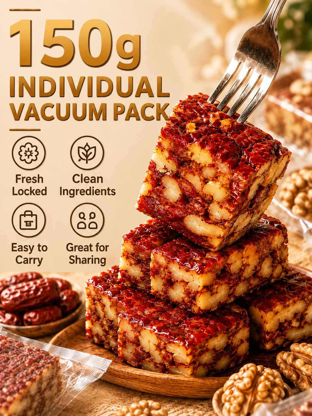 Premium Jujube Walnut Snack Bars