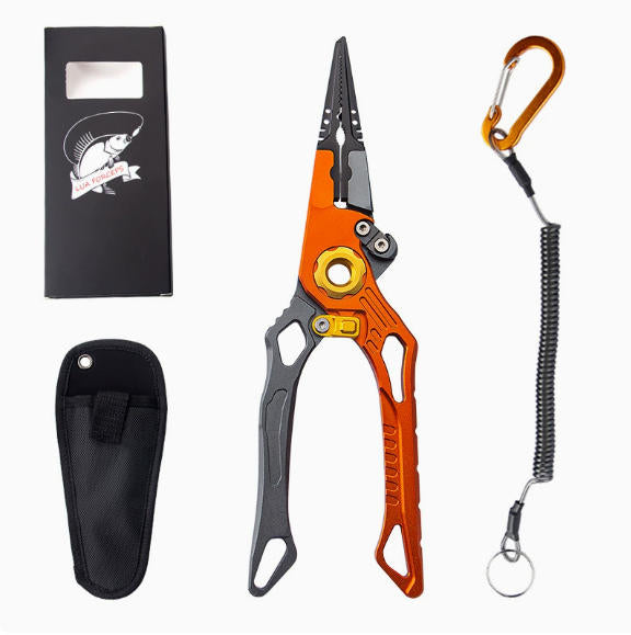 8-in-1 Fishing Pliers for Faster Lure Changes, Line Cutting & Split Ring Opening-PGL