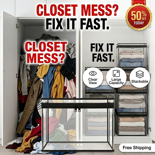 ClearView Stackable Storage Box — Turn Home Clutter Into Clean, Visible Storage In Minutes-QDL