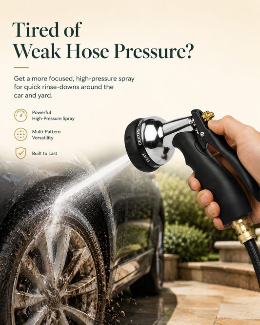 Powerful Multi-Pattern Hose Nozzle for Car Wash, Patio & Garden Use-ASS1
