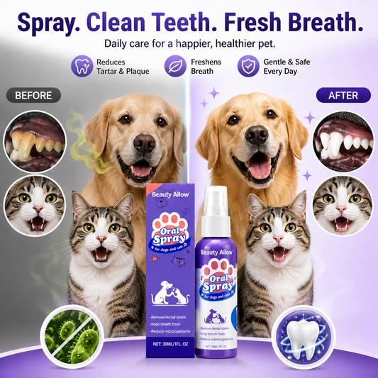 Pet Oral Cleanse Spray for Dogs & Cats – Fresh Breath, Plaque Support & Easy Daily Oral Care-ASS1