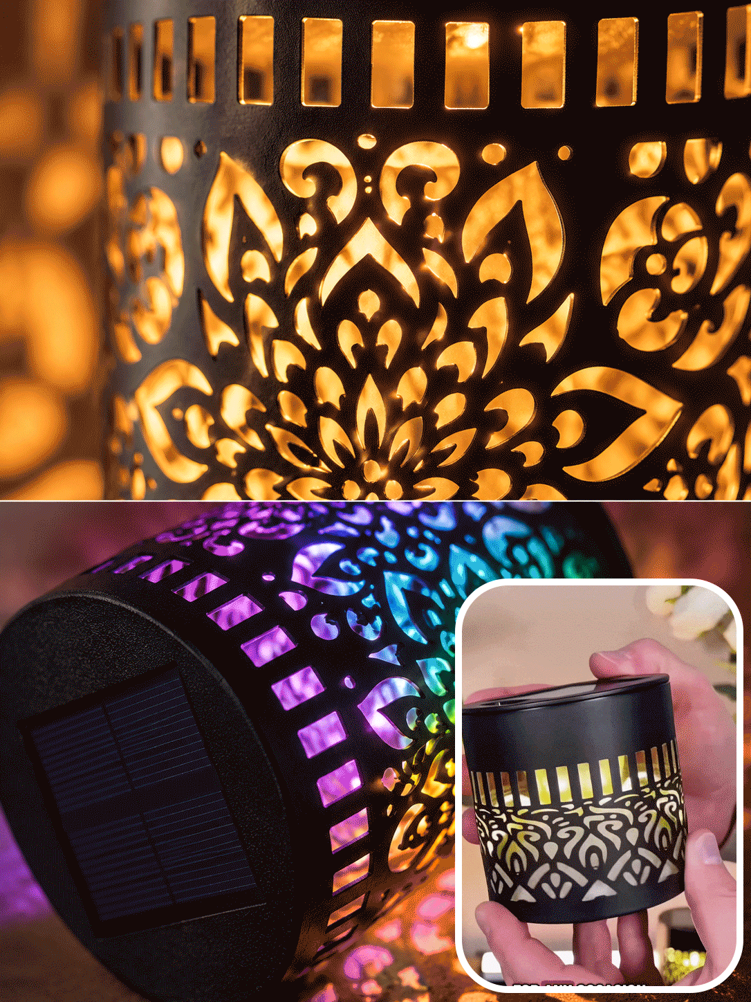 Solar Mandala Fence Lights, Outdoor Wall Decor-ASS1
