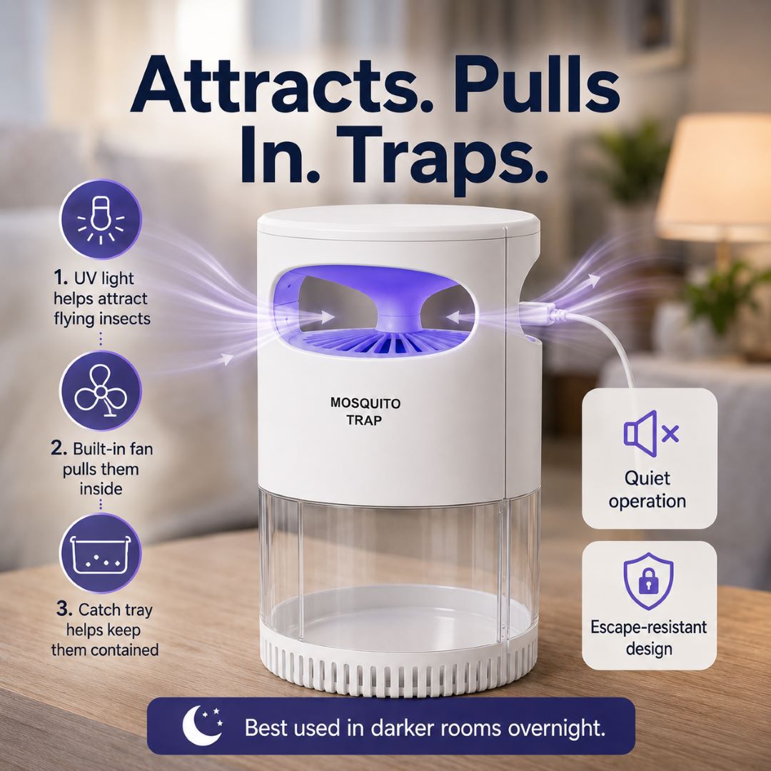 Quiet Indoor Mosquito Trap – USB Powered, No Sprays or Refills-ASS1