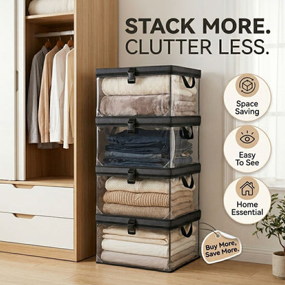 ClearView Stackable Storage Box — Turn Home Clutter Into Clean, Visible Storage In Minutes-QDL