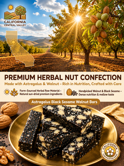 Mulberry Rehmannia & Black Goji Sesame Cake – Soft Herbal Nut Snack, Low Sugar Energy Bar-9YOE9
