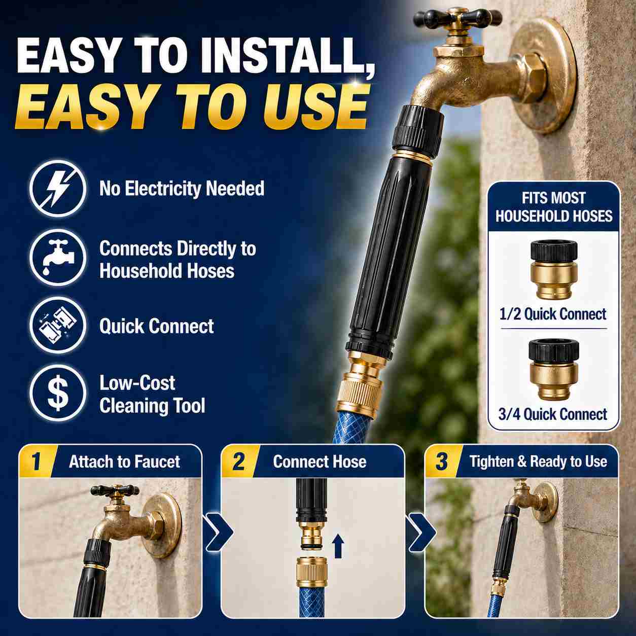 High Pressure Car Wash Gun – Powerful Cleaning Without Electricity-ASS1