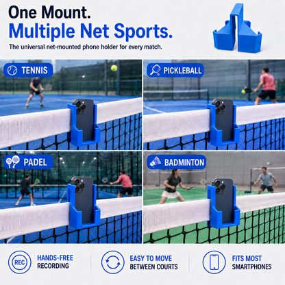 Net-Mounted Phone Holder for Sports Recording | Hands-Free Video Mount for Padel, Tennis & Pickleball-ASS1