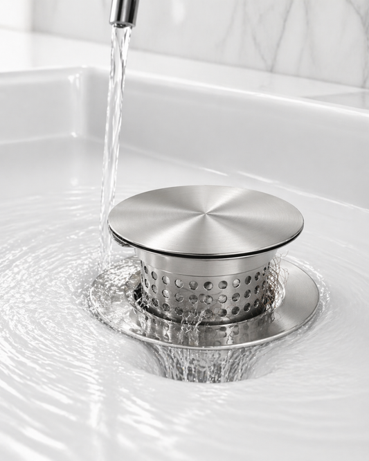 Bathroom Sink Stopper with Built-In Hair Catcher-PGL