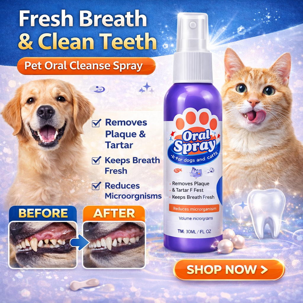 Pet Oral Cleanse Spray for Dogs & Cats | Fresh Breath & Daily Dental Care-YFL