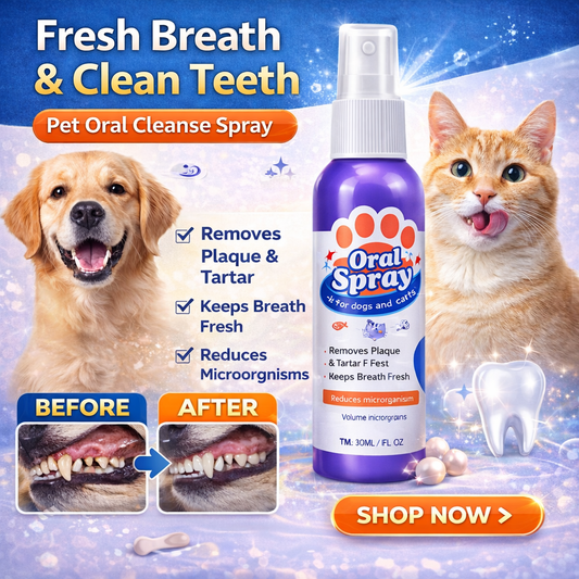 Pet Oral Cleanse Spray for Dogs & Cats | Fresh Breath & Daily Dental Care-YFL