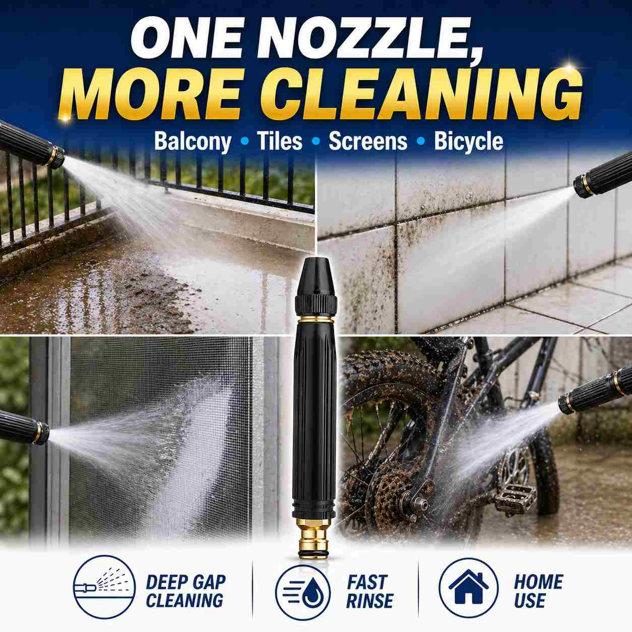 High Pressure Car Wash Gun – Powerful Cleaning Without Electricity-ASS1