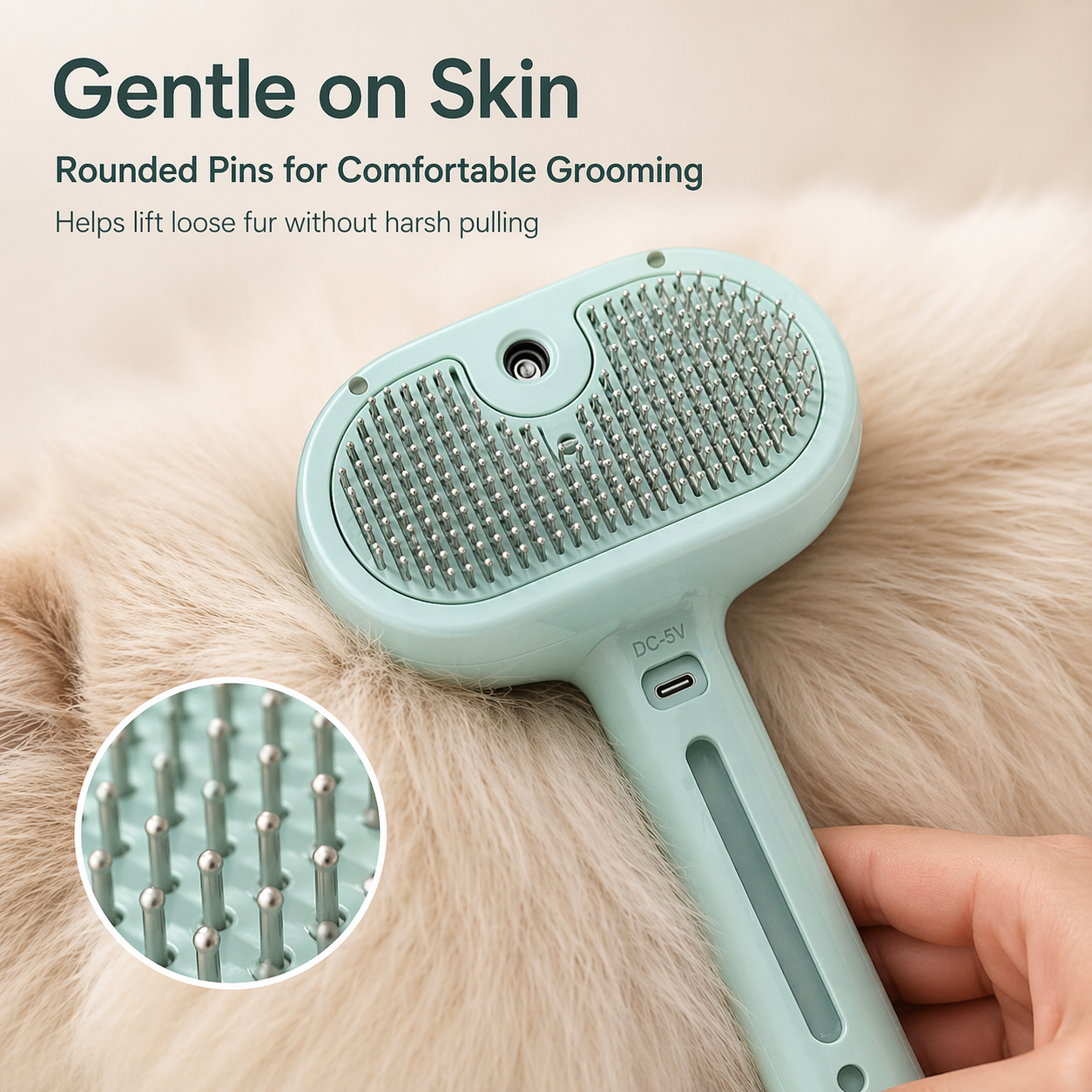 Self-Cleaning Pet Grooming Brush for Less Loose Fur & Easier Daily Grooming-ASS1