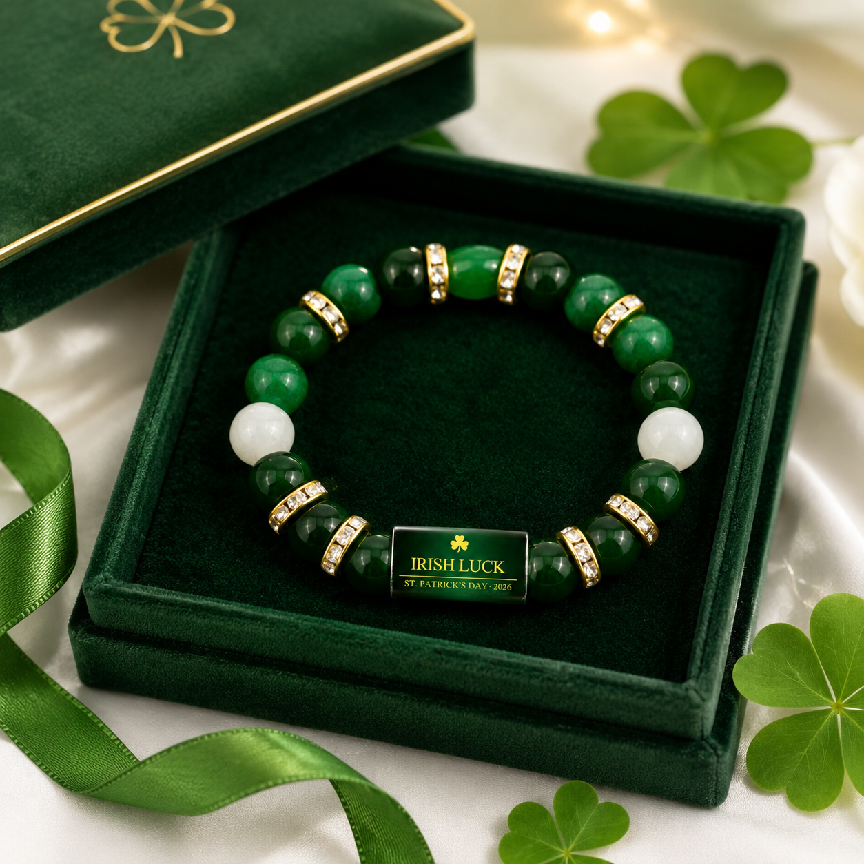Irish Luck Bracelet for 2026 | Lucky Green Beaded Gift for Everyday Style-ASS1