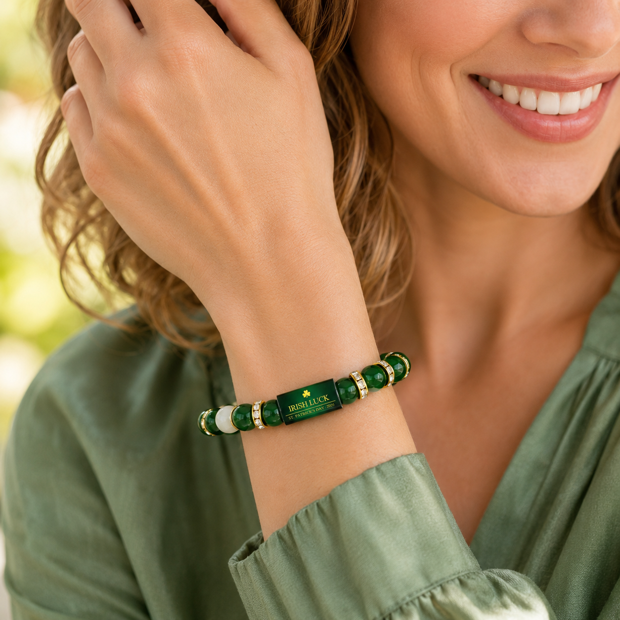 Irish Luck Bracelet for 2026 | Lucky Green Beaded Gift for Everyday Style-ASS1