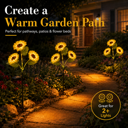 ☀️🌻Solar Sunflower Garden Lights–IP65 Waterproof Outdoor Stake Lights🌙🌧️-YFL
