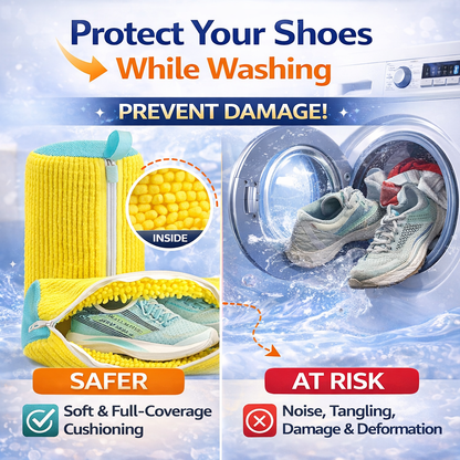 Shoe Washing Bag for Washing Machine – Reusable Sneaker Laundry Bag with 360° Cushion Cleaning & Hidden Zipper-YFL