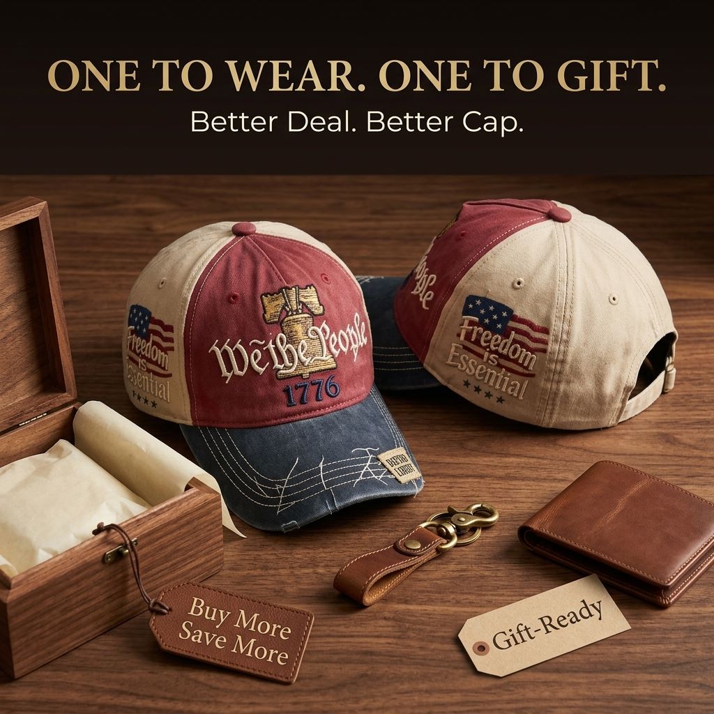 The Cap He’ll Actually Wear — Vintage 1776 Embroidered Cap-QDL