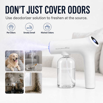 K5 Max Rechargeable Nano Mist Sprayer – 300ML Tank for Home & Car Freshening-AFF