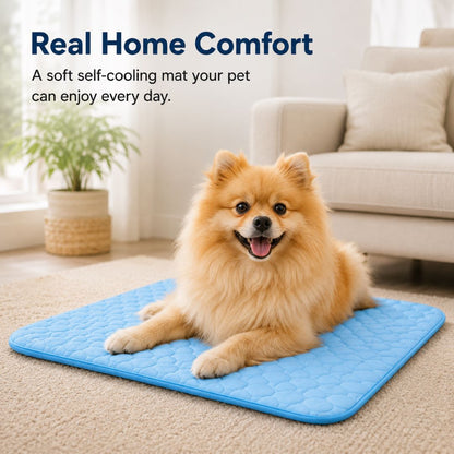 NO-GEL ICE-SILKCOOLING MAT FORDOGS & CATS -SOFT,MACHINE WASHABLECOMFORT PAD-ASSI