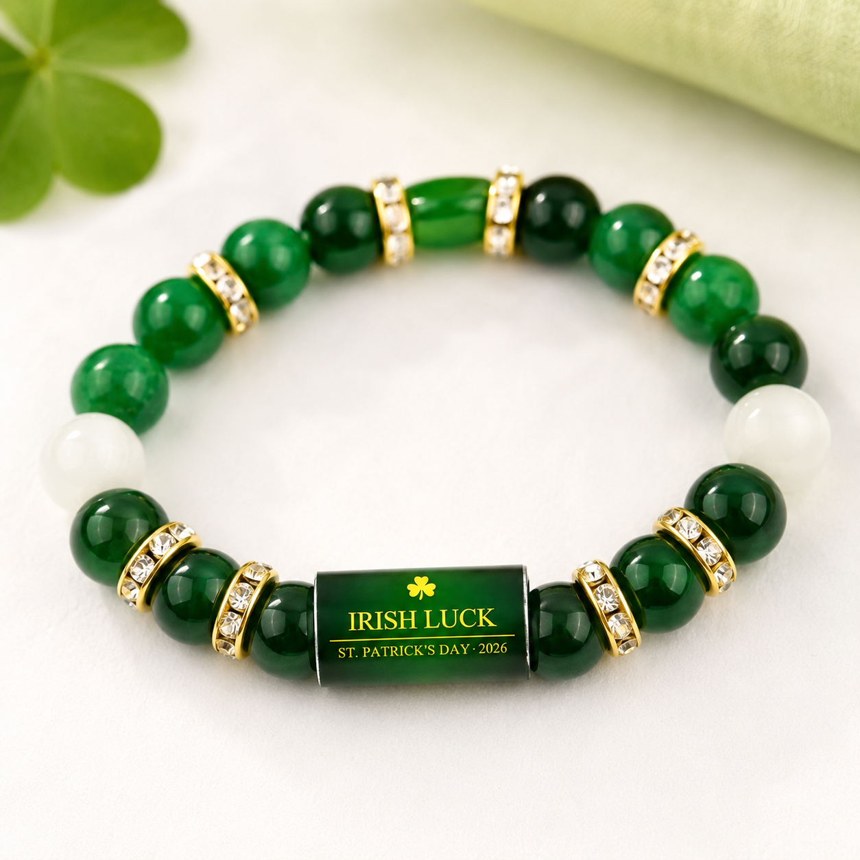 Irish Luck Bracelet for 2026 | Lucky Green Beaded Gift for Everyday Style-ASS1