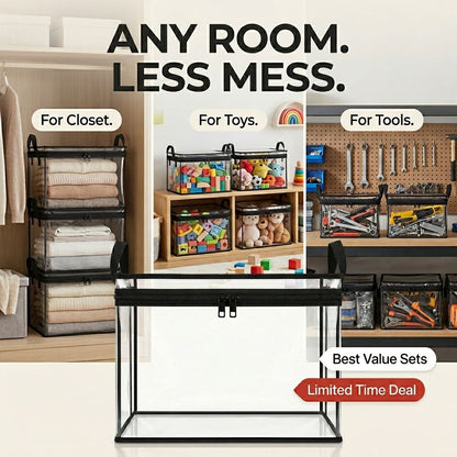 ClearView Stackable Storage Box — Turn Home Clutter Into Clean, Visible Storage In Minutes-QDL