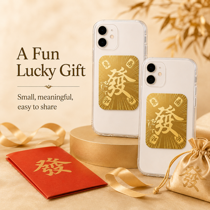 Golden “Fa” Prosperity Phone Sticker | Lucky Charm for Phone, Wallet & Case-ASS1