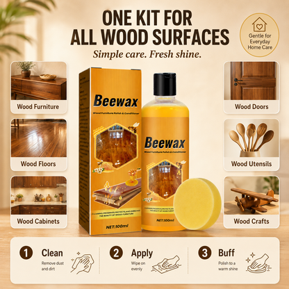 Wood Furniture Beeswax Polish – Restore Shine & Protect Finish-AFF