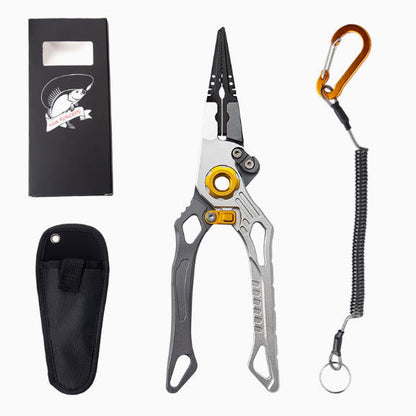 8-in-1 Fishing Pliers for Faster Lure Changes, Line Cutting & Split Ring Opening-PGL