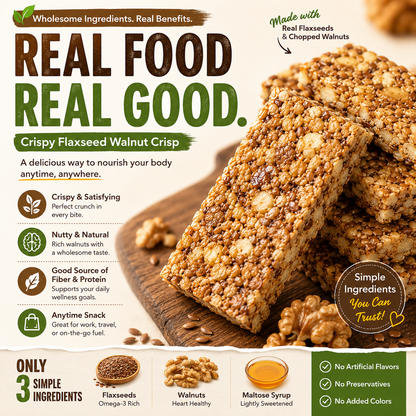 No Sucrose Flaxseed Walnut Crisps – Crunchy Snack for Smart Sugar Choices-ASS1