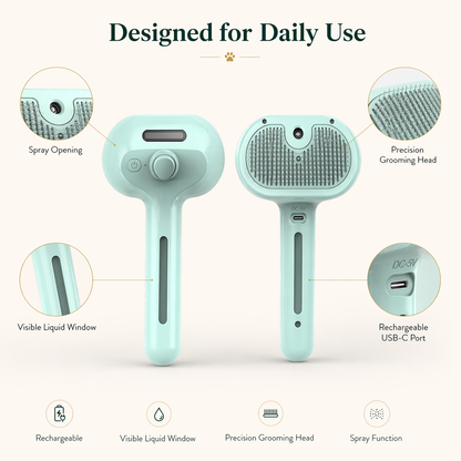 Self-Cleaning Pet Grooming Brush for Less Loose Fur & Easier Daily Grooming-ASS1