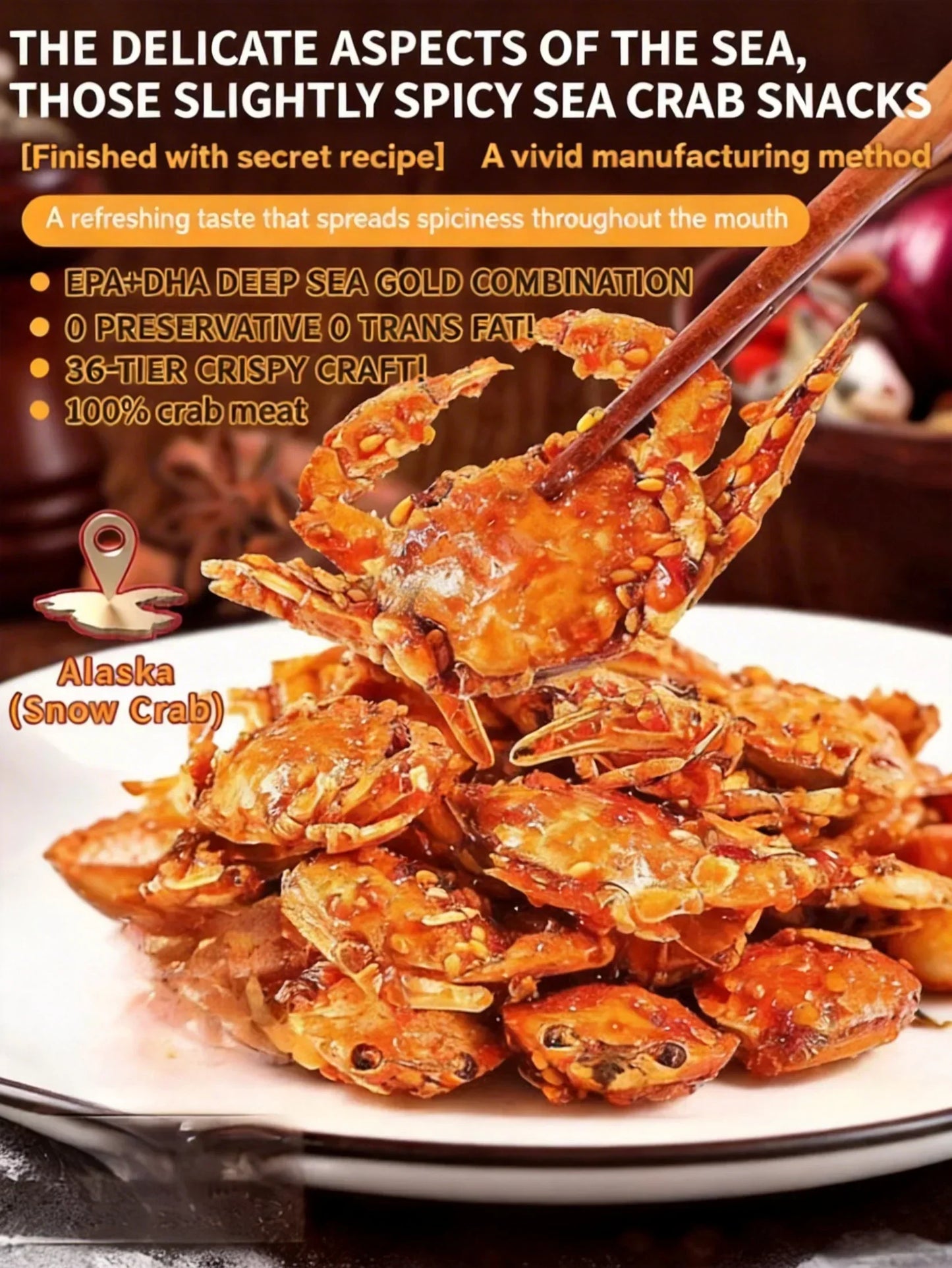 Mild Spicy Alaskan Snow Crab Crisps-FD6U