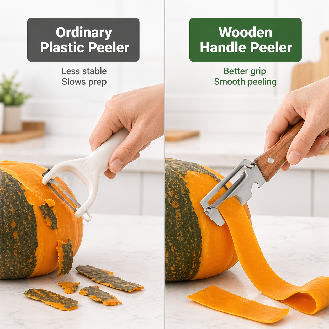 Wooden Handle Kitchen Peeler | Smooth, Fast & Low-Waste Prep-ASS1