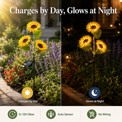 ☀️🌻Solar Sunflower Garden Lights–IP65 Waterproof Outdoor Stake Lights🌙🌧️-YFL