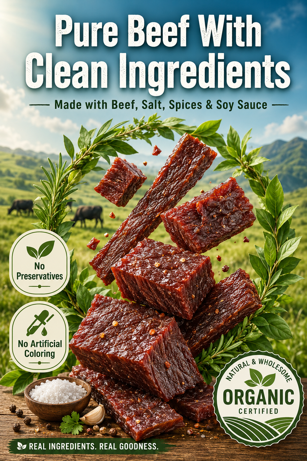 Add high-protein pure beef jerky-FD6U