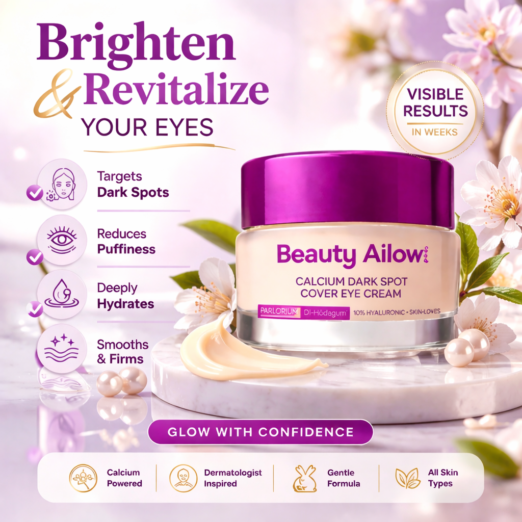 Beauty Ailow Brightening Eye Cream for Dark Circles & Puffiness with Hyaluronic Acid — Lightweight Daily Under Eye Cream-YFL