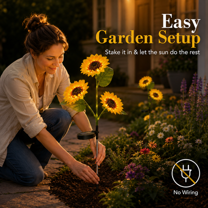 ☀️🌻Solar Sunflower Garden Lights–IP65 Waterproof Outdoor Stake Lights🌙🌧️-YFL