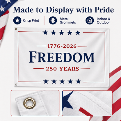 1776–2026 FREEDOM Flag | 250 Years Patriotic Commemorative Display-ASS1