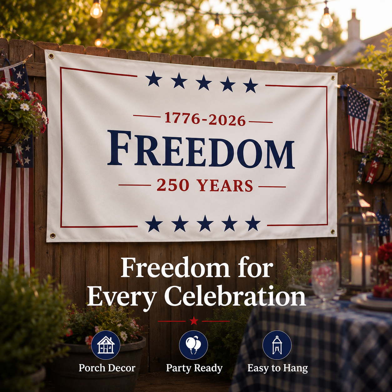 1776–2026 FREEDOM Flag | 250 Years Patriotic Commemorative Display-ASS1