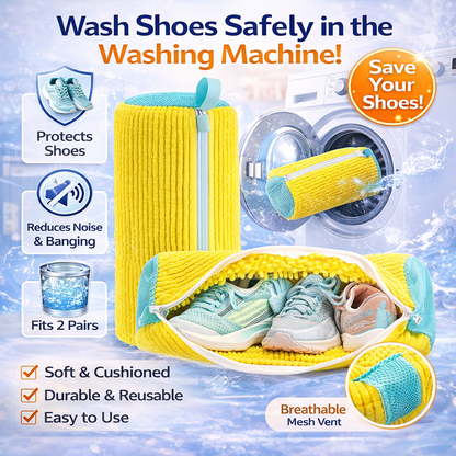 Shoe Washing Bag for Washing Machine – Reusable Sneaker Laundry Bag with 360° Cushion Cleaning & Hidden Zipper-YFL