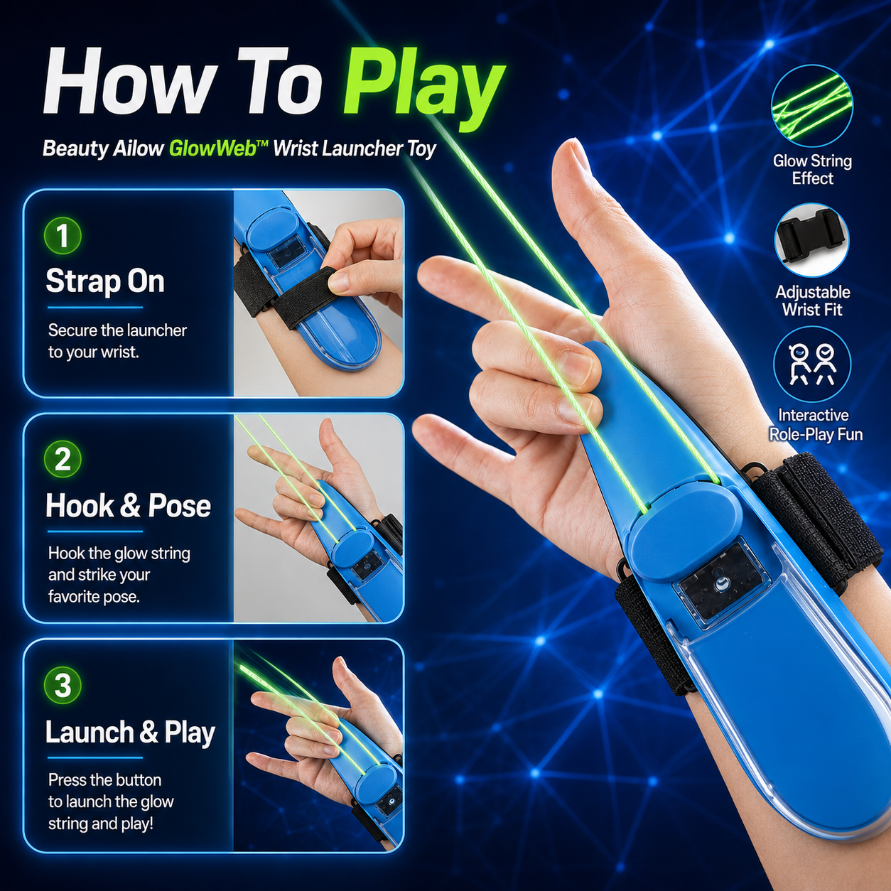 ✨🎁🎉Beauty Ailow GlowWeb™ Wrist Launcher Toy🕷🕸🔥-YFL